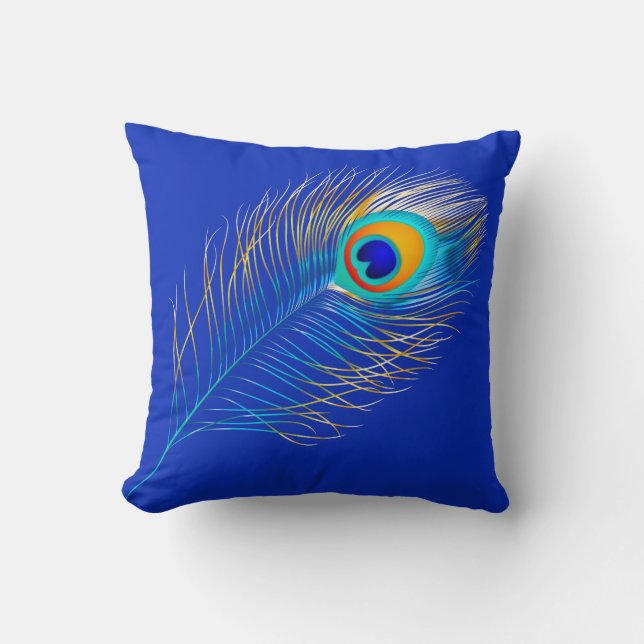 PixDezines psychedelic peacock/diy background Cushion (Front)