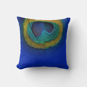 PixDezines psychedelic peacock eye/cobalt+green Cushion