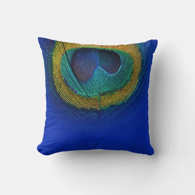 PixDezines psychedelic peacock eye/cobalt+green Cushion (Front)