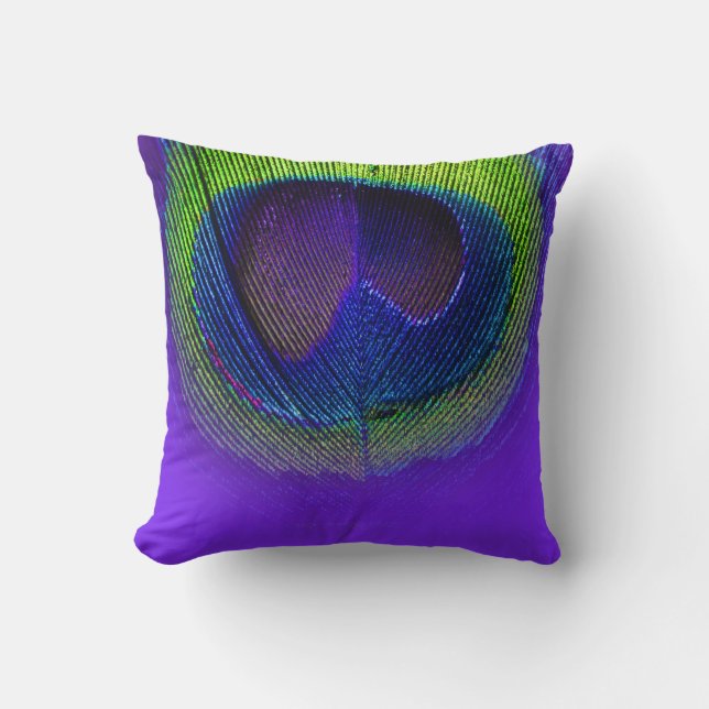 PixDezines psychedelic peacock eye/purple+lime Cushion (Front)