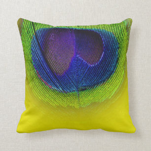 PixDezines psychedelic peacock eye/purple+yellow Cushion