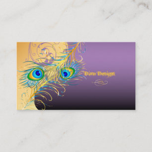 PixDezines psychedellic Peacock+lavender blue Business Card
