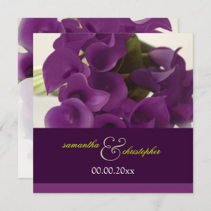 PixDezines PURPLE CALLA LILY BOUQUET Invitation
