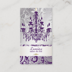 PixDezines purple chandelier/DIY colour Business Card