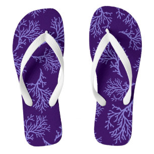 PixDezines purple corals/DIY colours Thongs