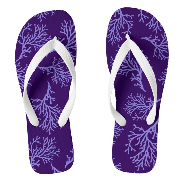 PixDezines purple corals/DIY colours Thongs (Footbed)