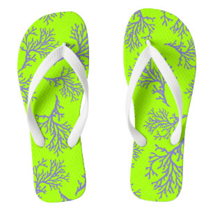 PixDezines purple corals/DIY colours Thongs