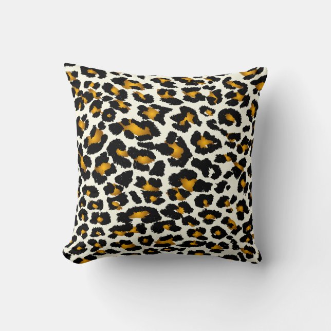 PixDezines purple+gold cheetah/diy colours Cushion (Front)