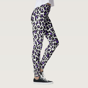 PixDezines Purple Leopard Print/DIY Background Leggings