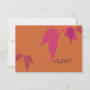 PixDezines purple+pink autumn RSVP Card
