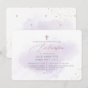 PixDezines Purple Watercolor Dedication Invitation