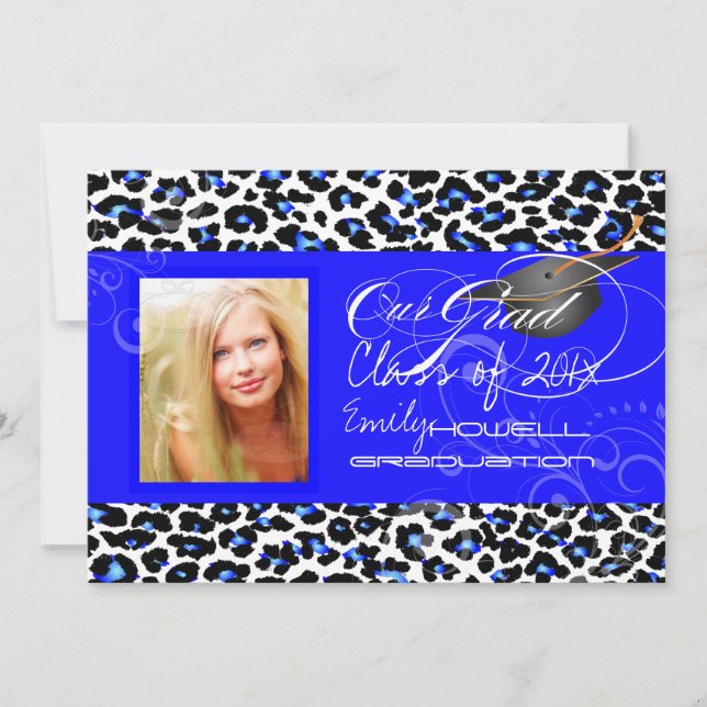 PixDezines pyschedelic cheetah 2013 graduation Invitation (Front)