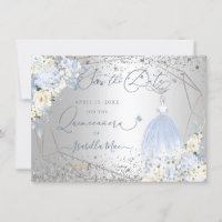 PixDezines Quinceanera Dusty Blue Dress Save Date