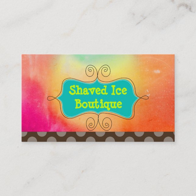 PixDezines Rainbow + Chocolate Polka Dots Business Card (Front)