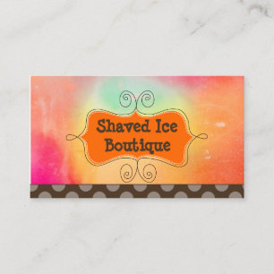 PixDezines Rainbow Shaved Ice + Polka Dots Business Card