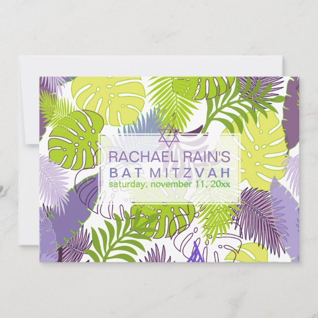 PixDezines rainforest bat mitzvah/luau Invitation (Front)