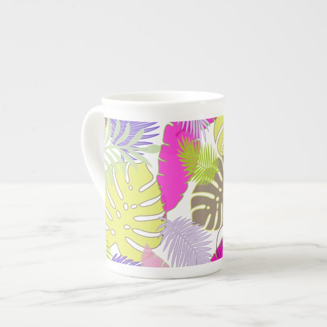 PixDezines rainforest/DIY background colour Bone China Mug (Front Left)