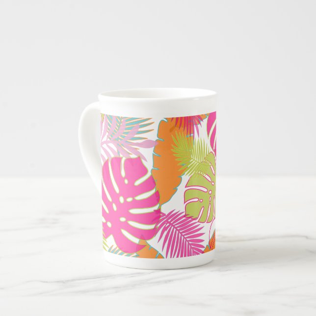 PixDezines rainforest/DIY background colour Bone China Mug (Front Left)