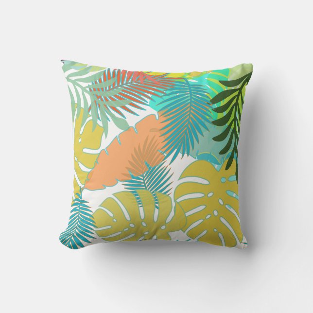 PixDezines rainforest/monstera/diy background Cushion (Front)