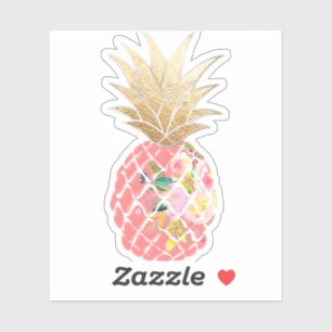 PixDezines Raspberry Aloha Pineapple, Faux Gold