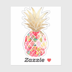 PixDezines Raspberry Aloha Pineapple, Faux Gold