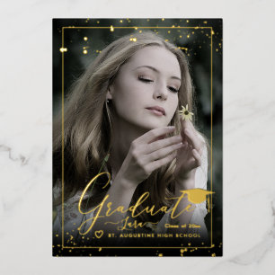 PixDezines Real Gold Foil Calligraphy Graduation