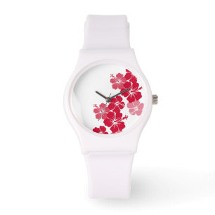 PixDezines red hibiscus/diy background Watch