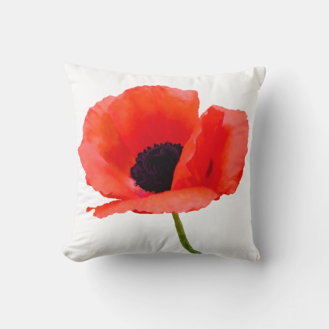 PixDezines red poppies/DIY background colours Cushion (Front)