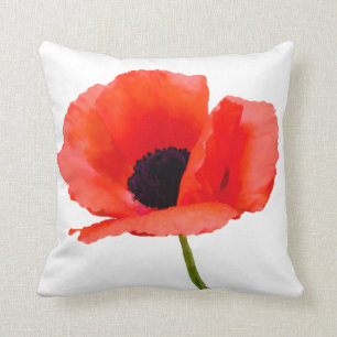 PixDezines red poppies/DIY background colours Cushion