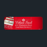 PixDezines Red Talit Bar Mitzvah/Return Add Return Address Label<br><div class="desc">PixDezines talit bar mitzvah stylish return address labels / stickers DIY colour,  accented with star of david. 

Copyright © 2010-2016 PixDezines.com™ and PixDezines™ on zazzle.com.  All rights reserved.</div>