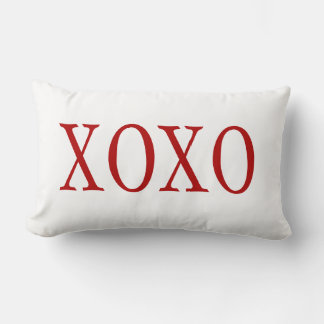 PixDezines RED XOXO/DIY background colour Lumbar Cushion