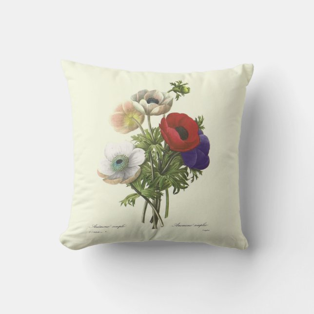 PixDezines redoute anemones Cushion (Front)
