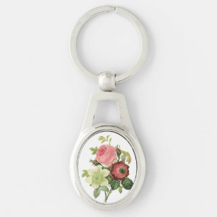 PixDezines redoute clementine, anemone Key Ring