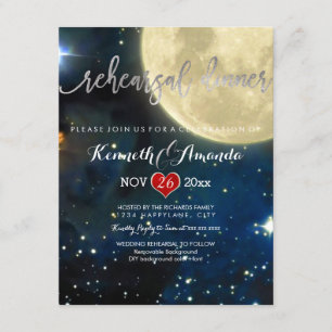 PixDezines Rehearsal Dinner/Starry Night/Moon Invitation