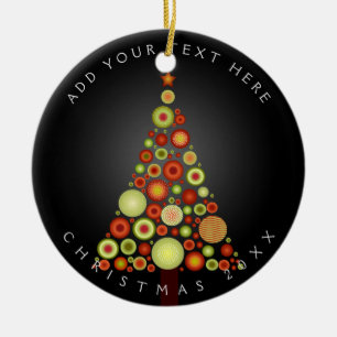 PixDezines Retro Christmas Ornaments Tree