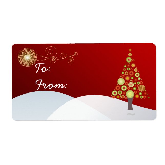 PixDezines Retro Christmas Tree Ornaments (Front)