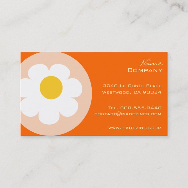 PixDezines retro daisies/diy background colour Business Card (Front)