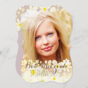 PixDezines Retro DaisiesPhoto/Bat Mitzvah Invitation