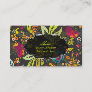 PixDezines retro flora/DIY background colour Business Card
