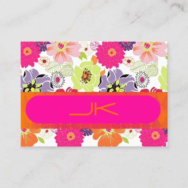 PixDezines Retro Floral ~ Alegre Business Card (Front)