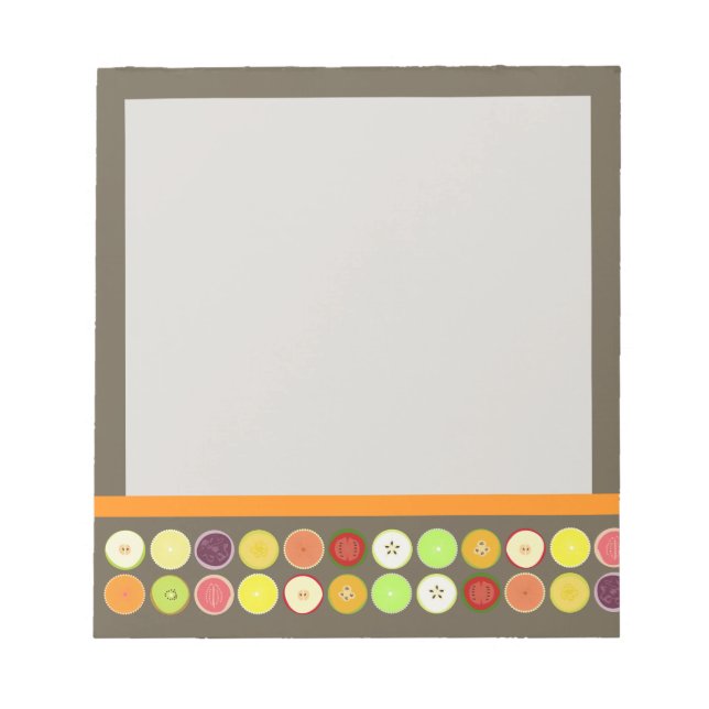 PixDezines retro fruit juice/diy background colour Notepad (Front)