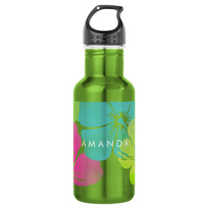 PixDezines retro hibiscus 532 Ml Water Bottle