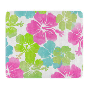 PixDezines retro hibiscus Cutting Board
