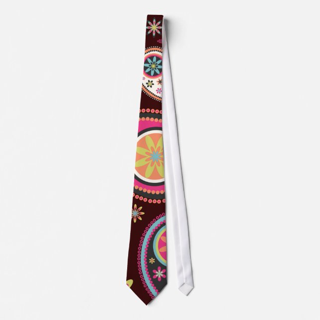 PixDezines Retro Paisley, custom background colour Tie (Front)