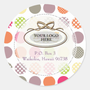 PixDezines retro polka dots/diy background Classic Round Sticker