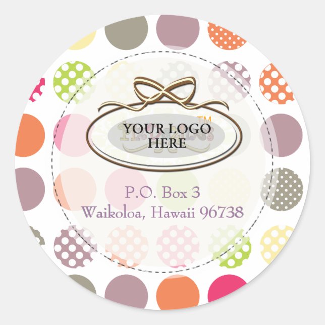 PixDezines retro polka dots/diy background Classic Round Sticker (Front)