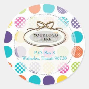 PixDezines retro polka dots/diy background Classic Round Sticker