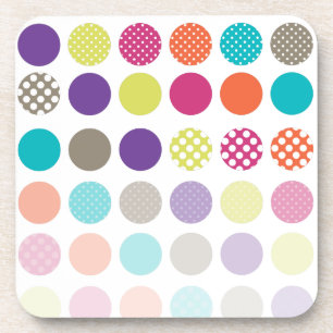 PixDezines Retro Polka Dots/DIY background colour Coaster