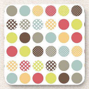 PixDezines Retro Polka Dots/DIY background colour Coaster