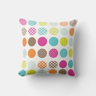 PixDezines retro polka dots/diy background colours Cushion